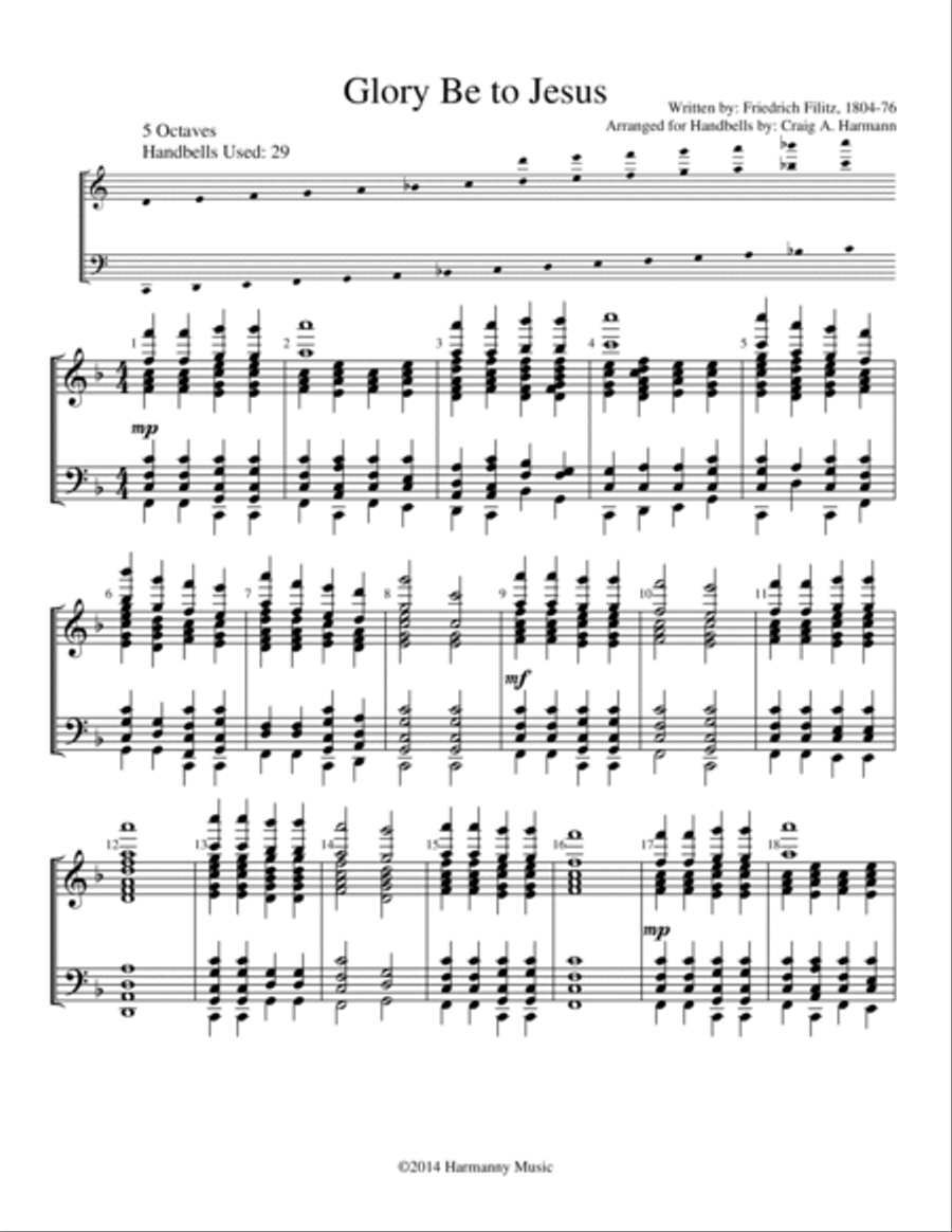 Glory Be to Jesus Glory Be to Jesus Handbell Choir scores gallery preview page 3