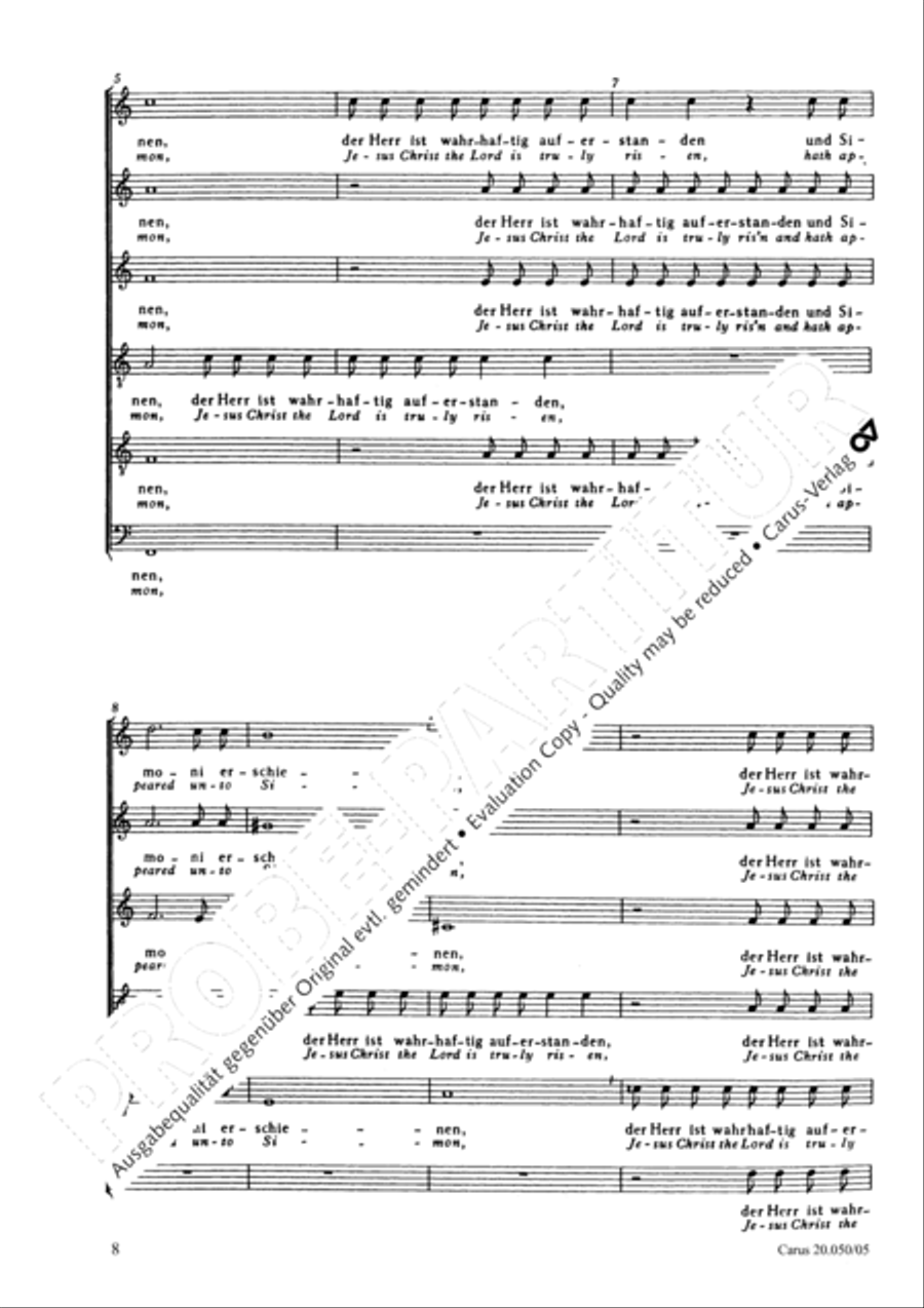 Account of the Resurrection of Jesus Christ (Historia der Auferstehung Jesu Christi) 4-Part scores gallery preview page 9