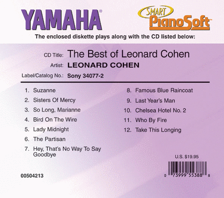 The Best of Leonard Cohen - Piano Software
