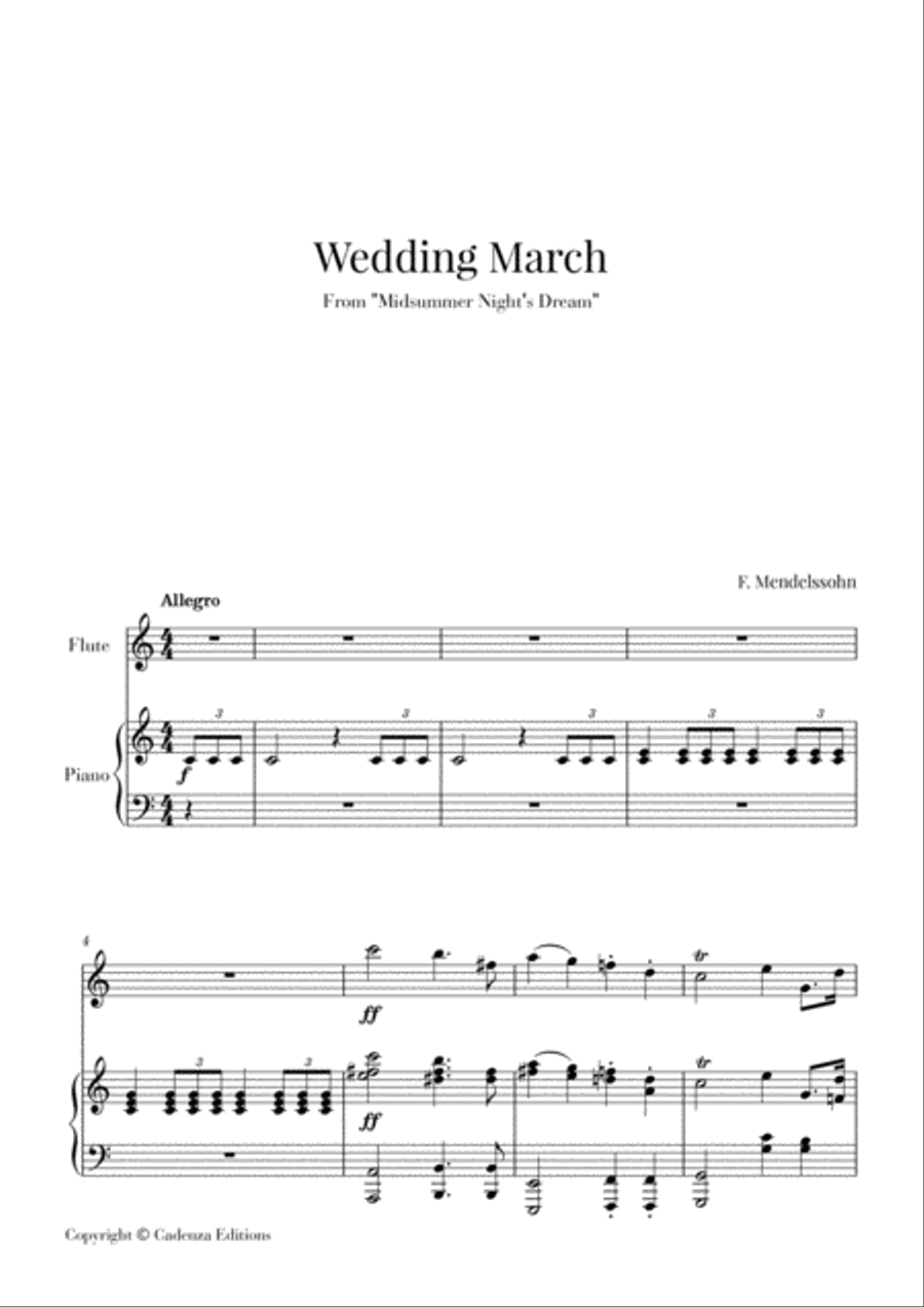 6 Wedding Songs for Flute and Piano Woodwind Ensemble scores gallery preview page 4