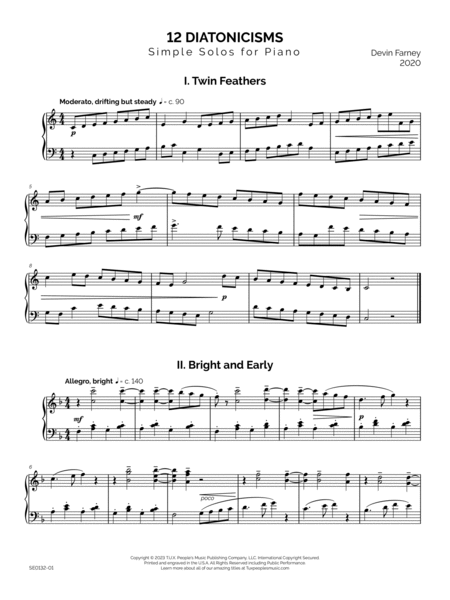 12 Diatonicisms (Solo Studies for the Developing Pianist)