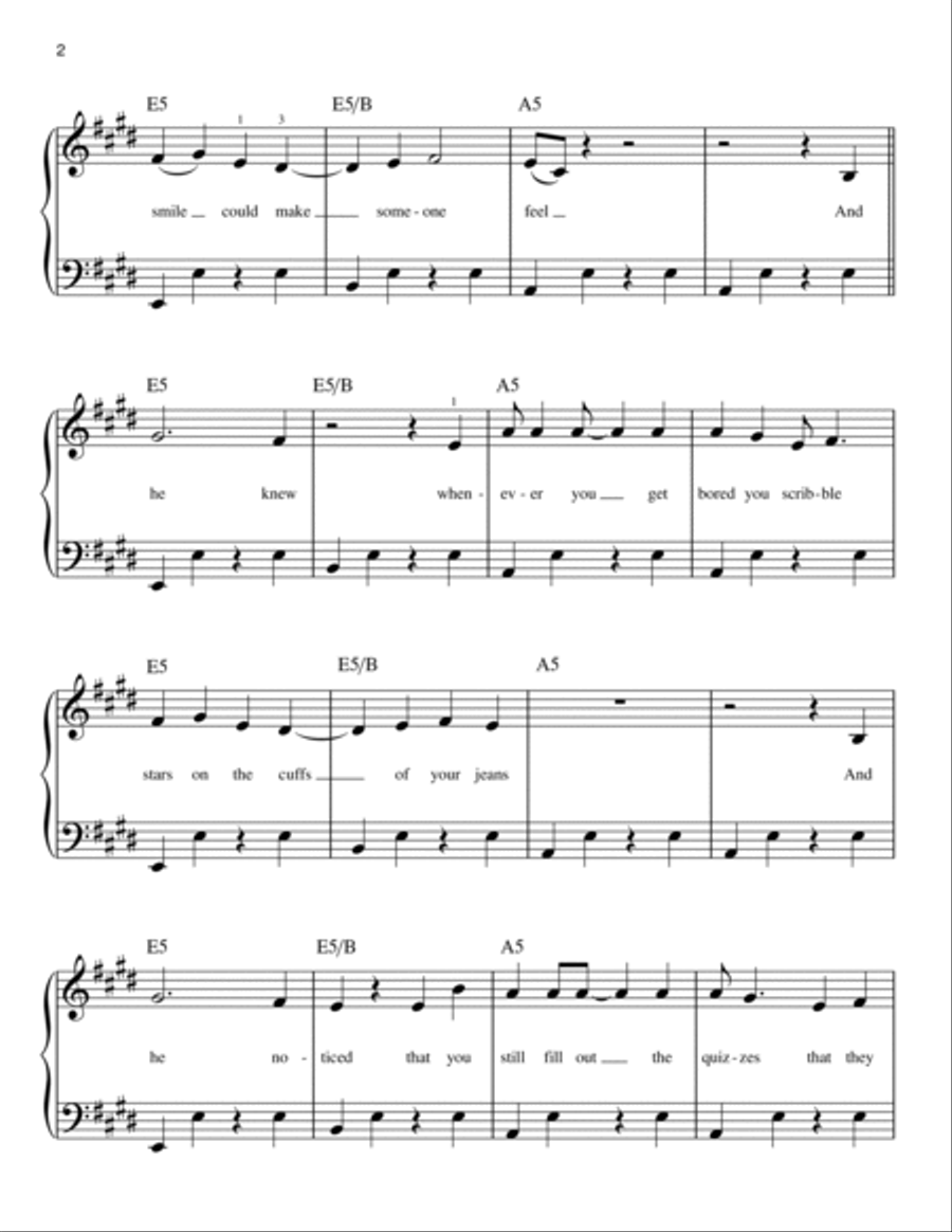 If I Could Tell Her (from Dear Evan Hansen) Easy Piano scores gallery preview page 2