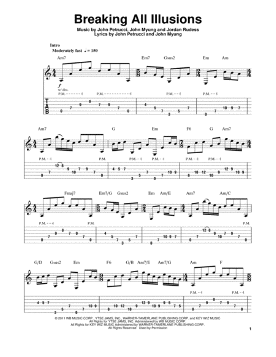 Breaking All Illusions Electric Guitar scores gallery preview page 1