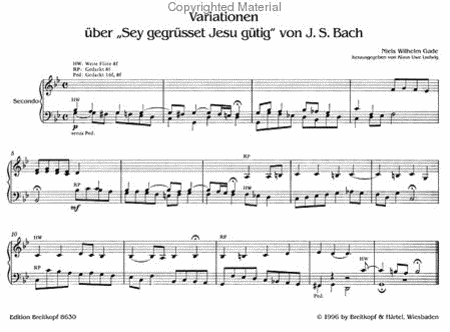 Variations on "Sey gegrusset, Jesu gutig" Organ - Sheet Music