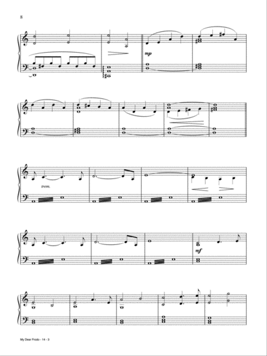 My Dear Frodo Piano, Vocal scores gallery preview page 3