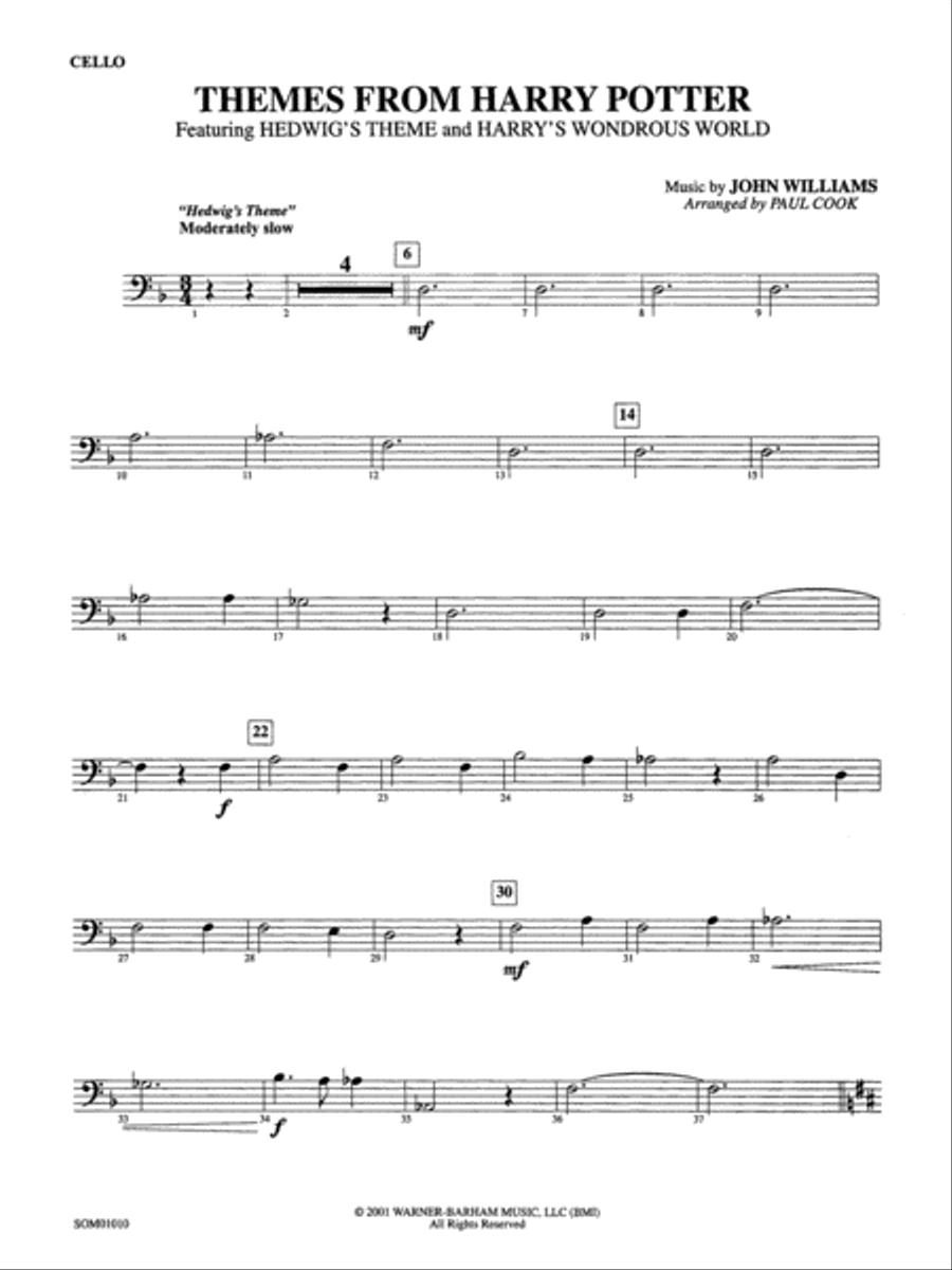 Harry Potter, Themes from: Cello String Orchestra scores gallery preview page 1