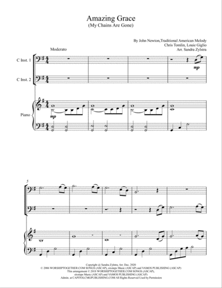 Amazing Grace (my Chains Are Gone) Piano scores gallery preview page 2