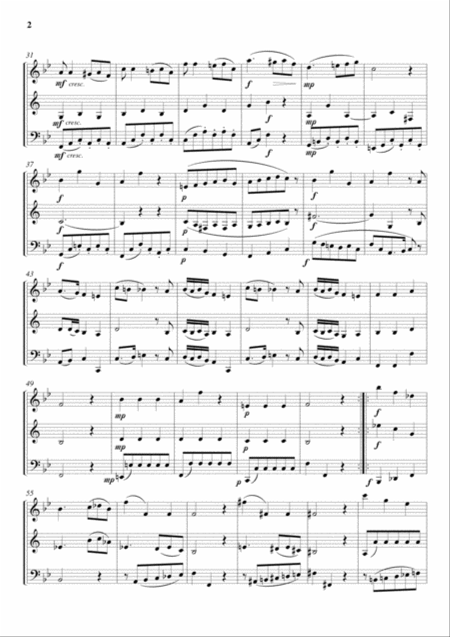 Tafelmusik (for Flute/Oboe, Clarinet in B flat and Bassoon) Woodwind Trio scores gallery preview page 2