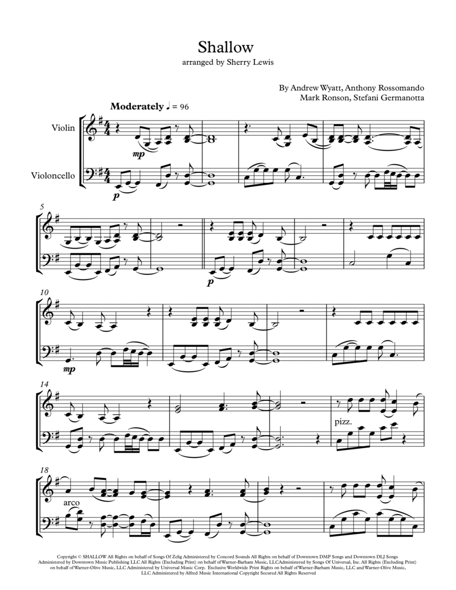 Shallow String Duet scores gallery preview page 1