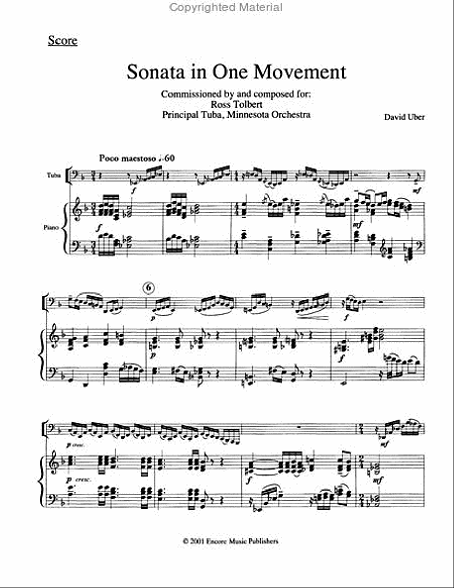Sonata in One Movement Tuba scores gallery preview page 2