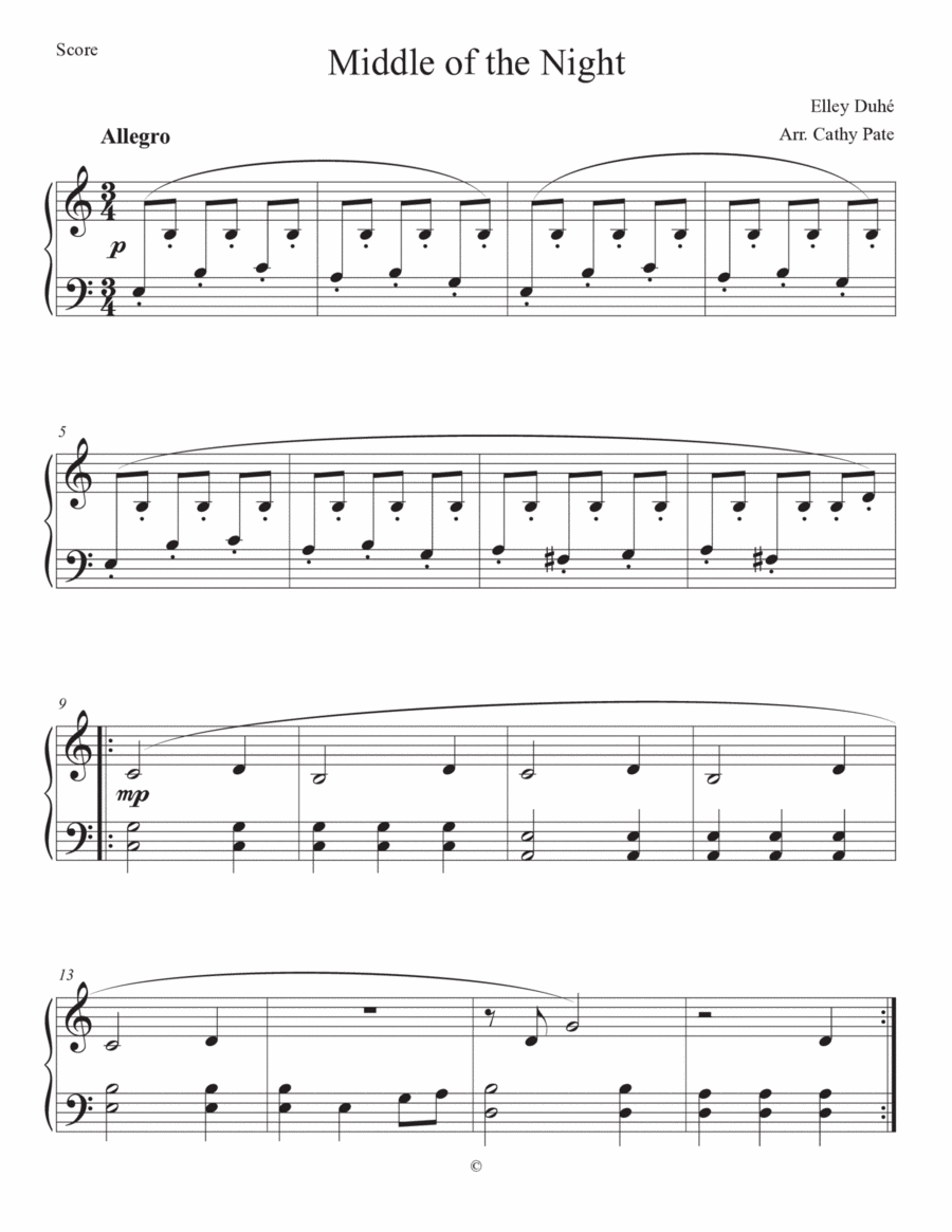 Middle Of The Night Easy Piano scores gallery preview page 1