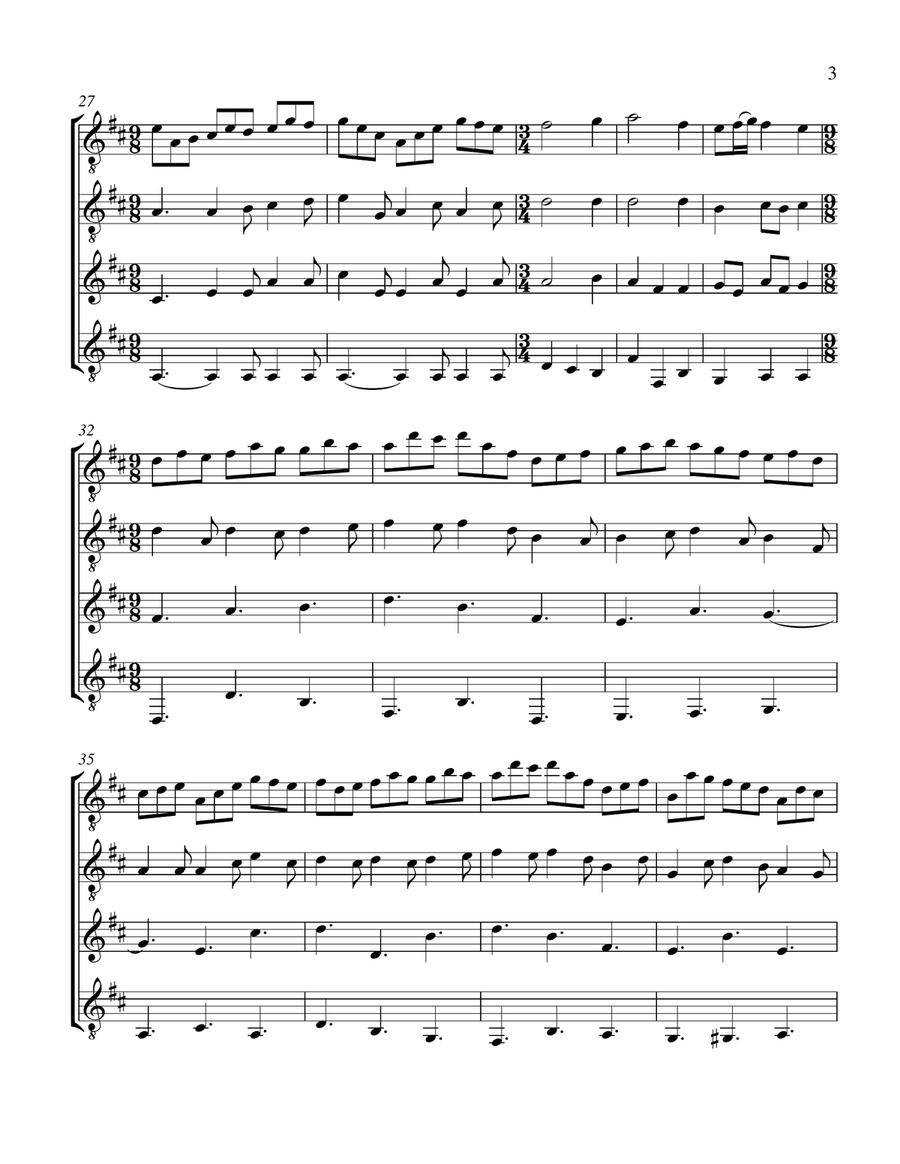 Jesu, Joy of Man's Desiring (Guitar Quartet) - Score and Parts Guitar Ensemble scores gallery preview page 3