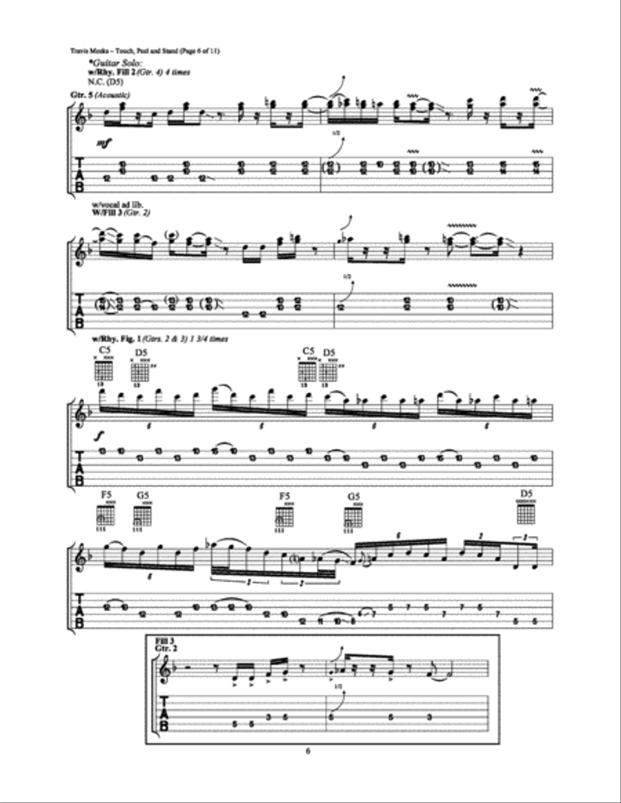 Touch, Peel and Stand Electric Guitar scores gallery preview page 6