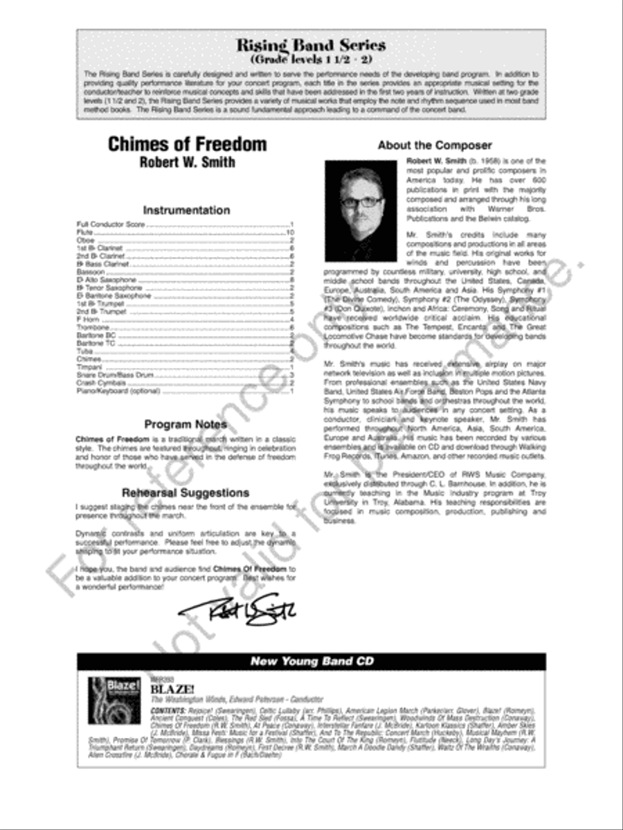 Chimes Of Freedom Chimes Of Freedom Concert Band scores gallery preview page 3