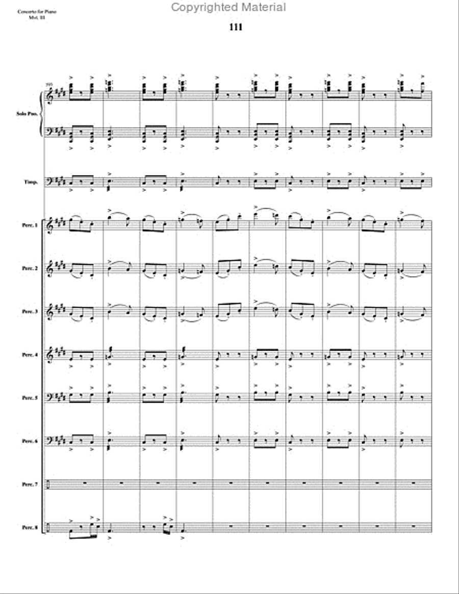 Concerto for Piano and Percussion Orchestra Percussion Ensemble scores gallery preview page 24