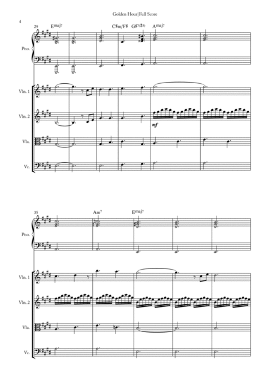 Golden Hour String Quartet scores gallery preview page 4
