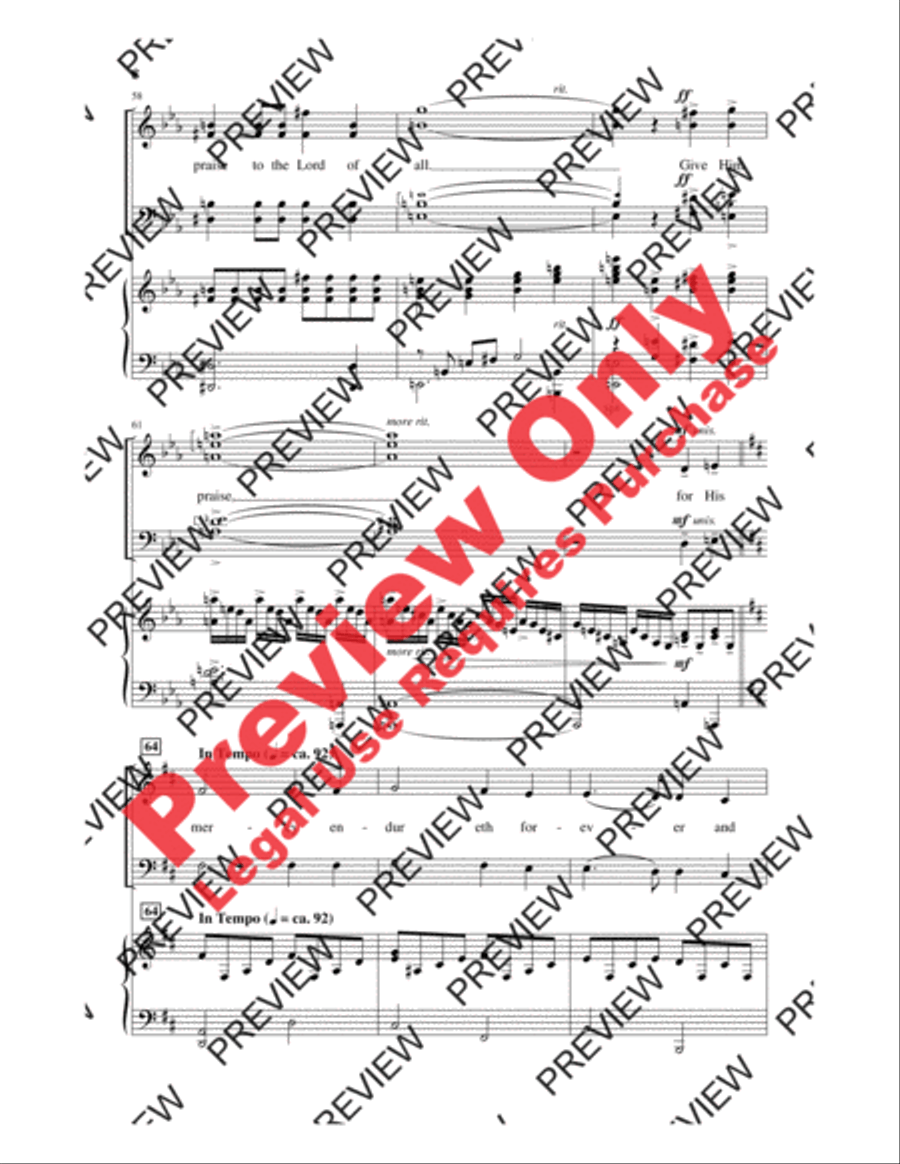 His Enduring Mercy (and Everlasting Love) by Thomas Fettke 4-Part - Sheet Music page 8