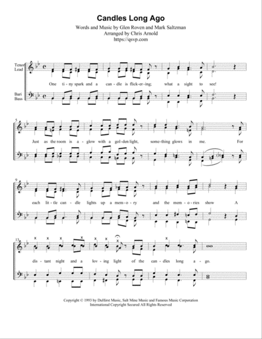 Candles Long Ago SSAA scores gallery preview page 1