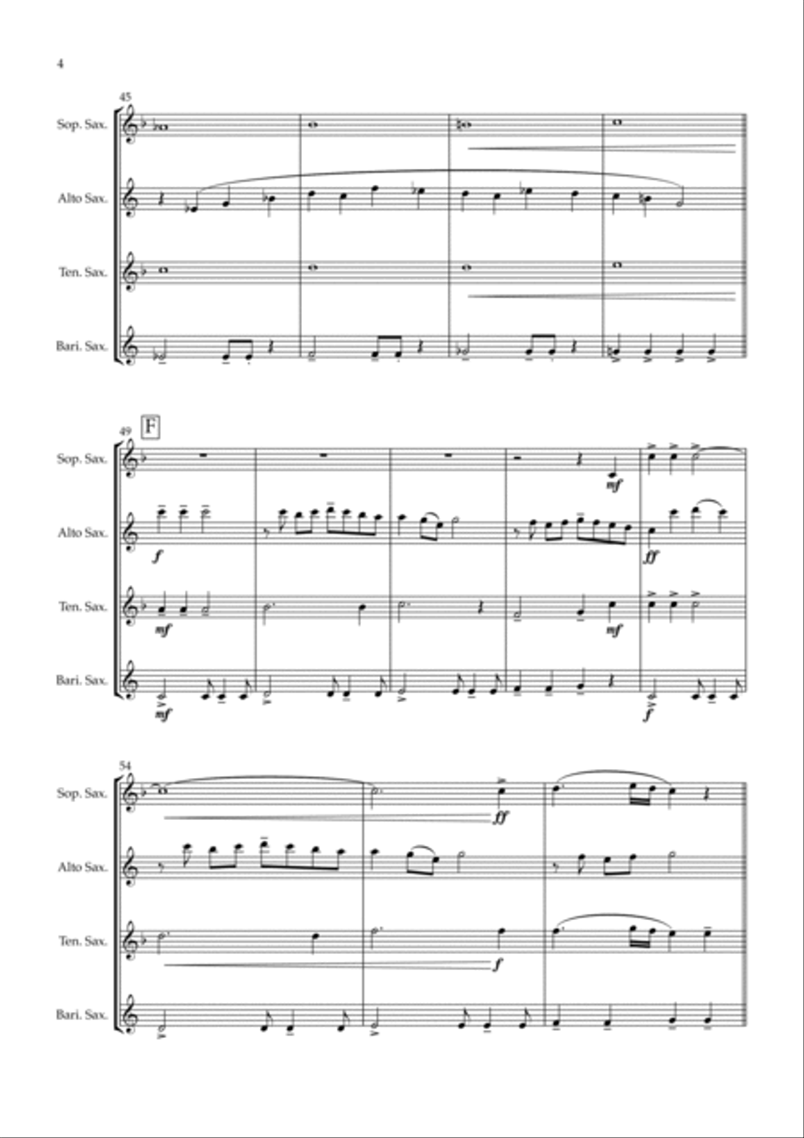 Uptown Girl Saxophone Quartet scores gallery preview page 5