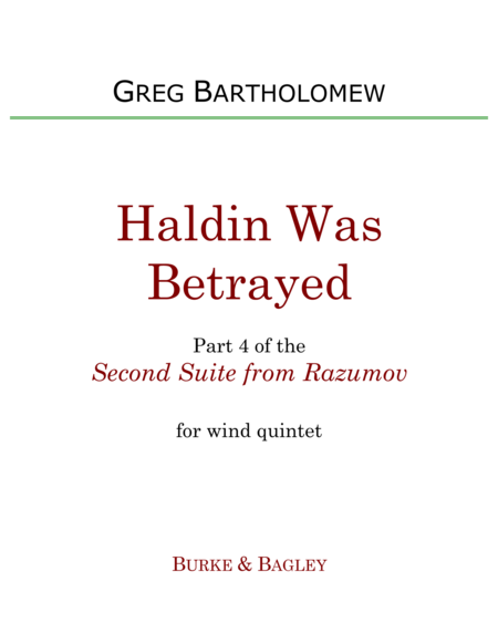 Haldin Was Betrayed (Part 4 of Second Suite from Razumov) for wind quintet image number null
