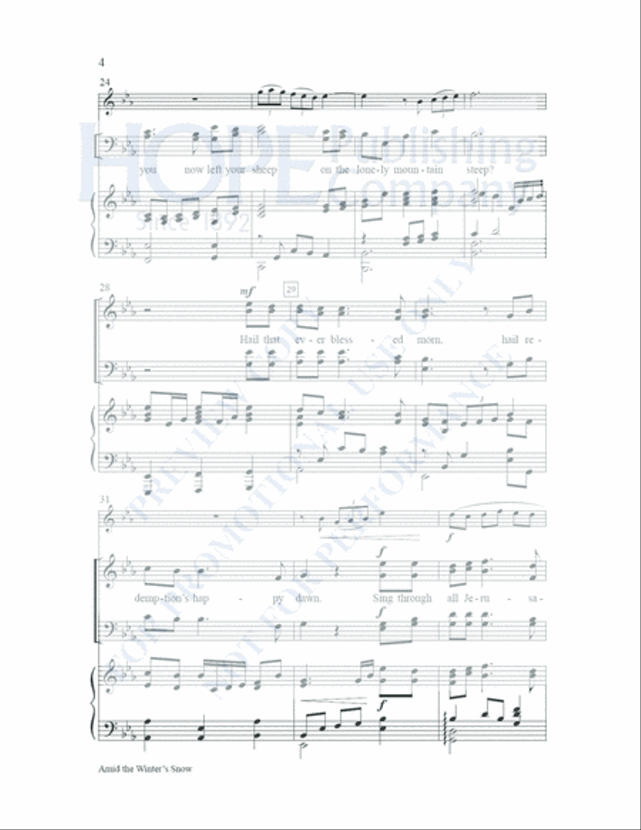 Amid the Winter's Snow Choir scores gallery preview page 5