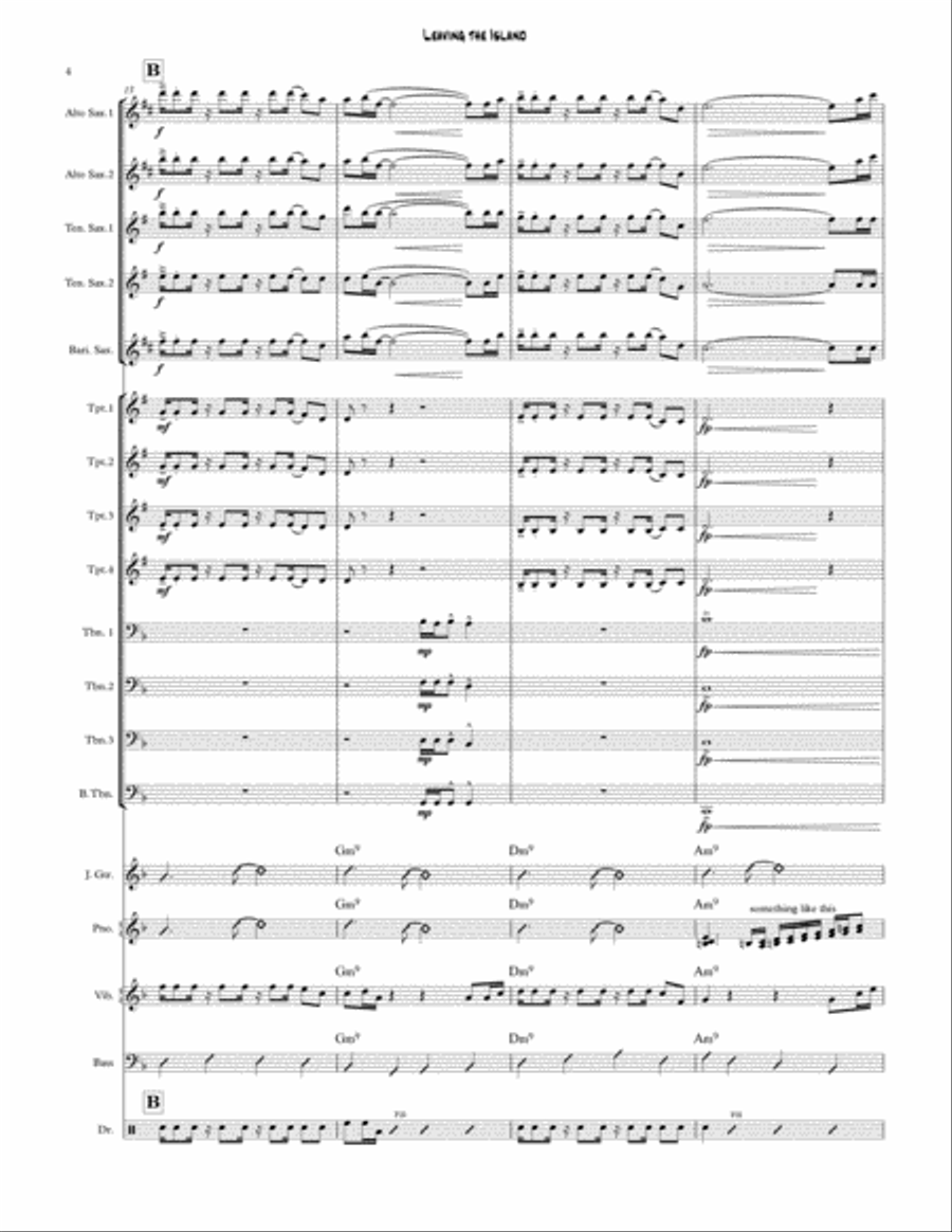 Leaving the Island Leaving the Island Jazz Ensemble scores gallery preview page 4