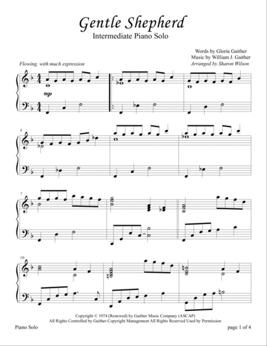 Gentle Shepherd Piano Solo scores gallery preview page 2