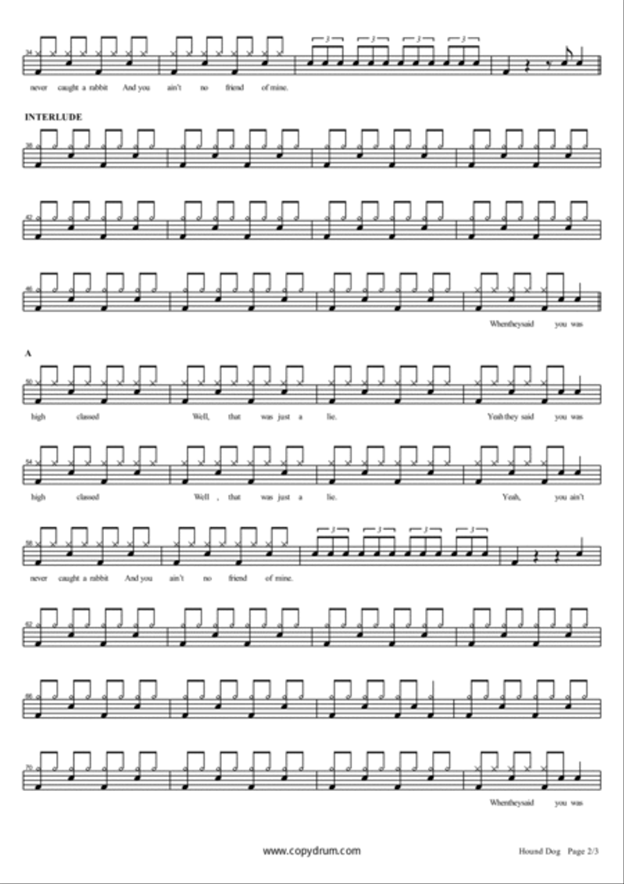 Hound Dog Drum Set scores gallery preview page 2