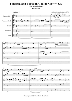 Book cover for Fantasia and Fugue in C minor, BWV 537 (Prelude)