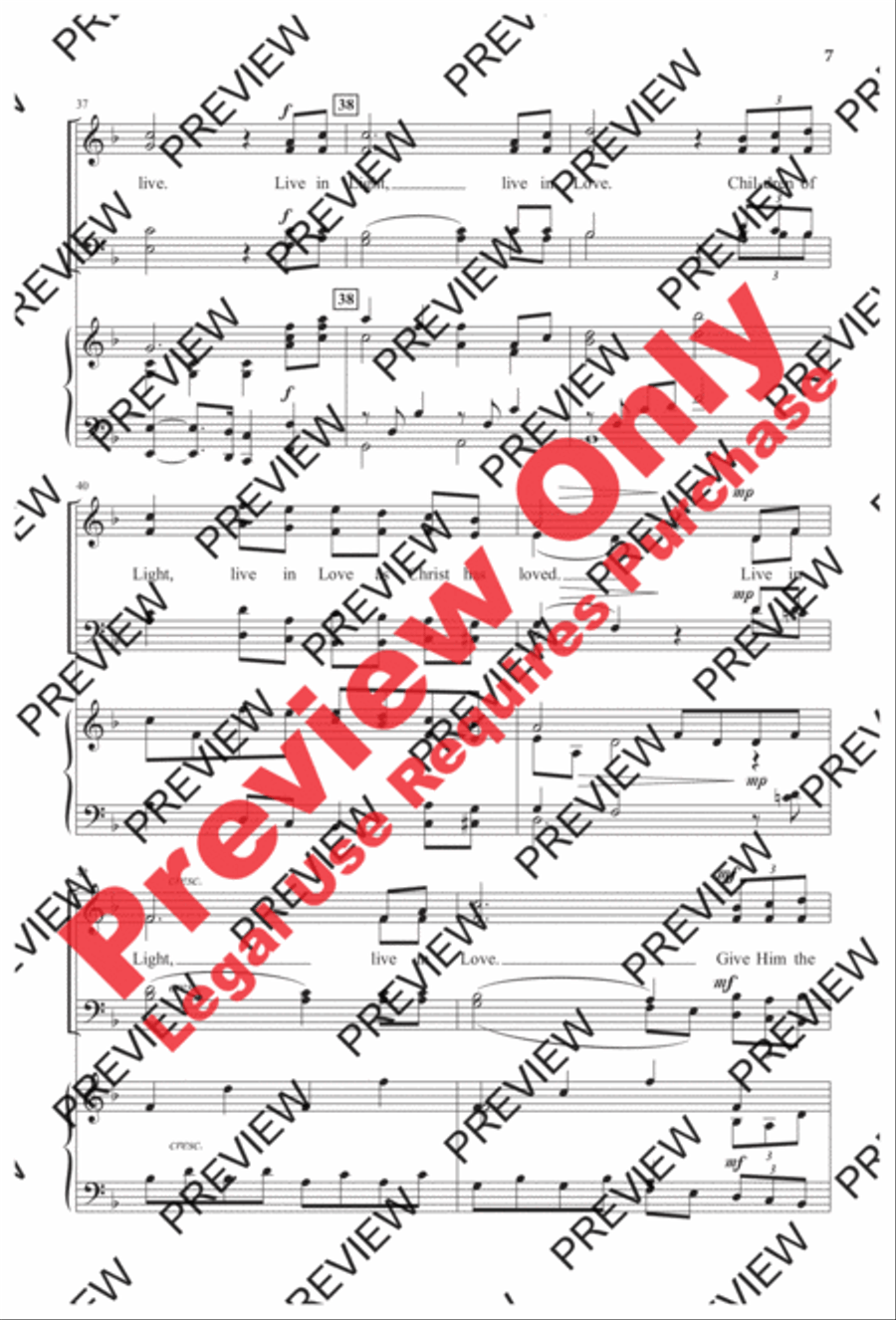 Live in Light, Live in Love 4-Part scores gallery preview page 7