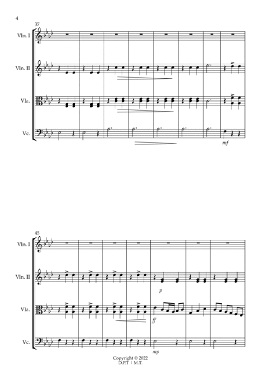 Sunsets at Corniche String Quartet scores gallery preview page 6