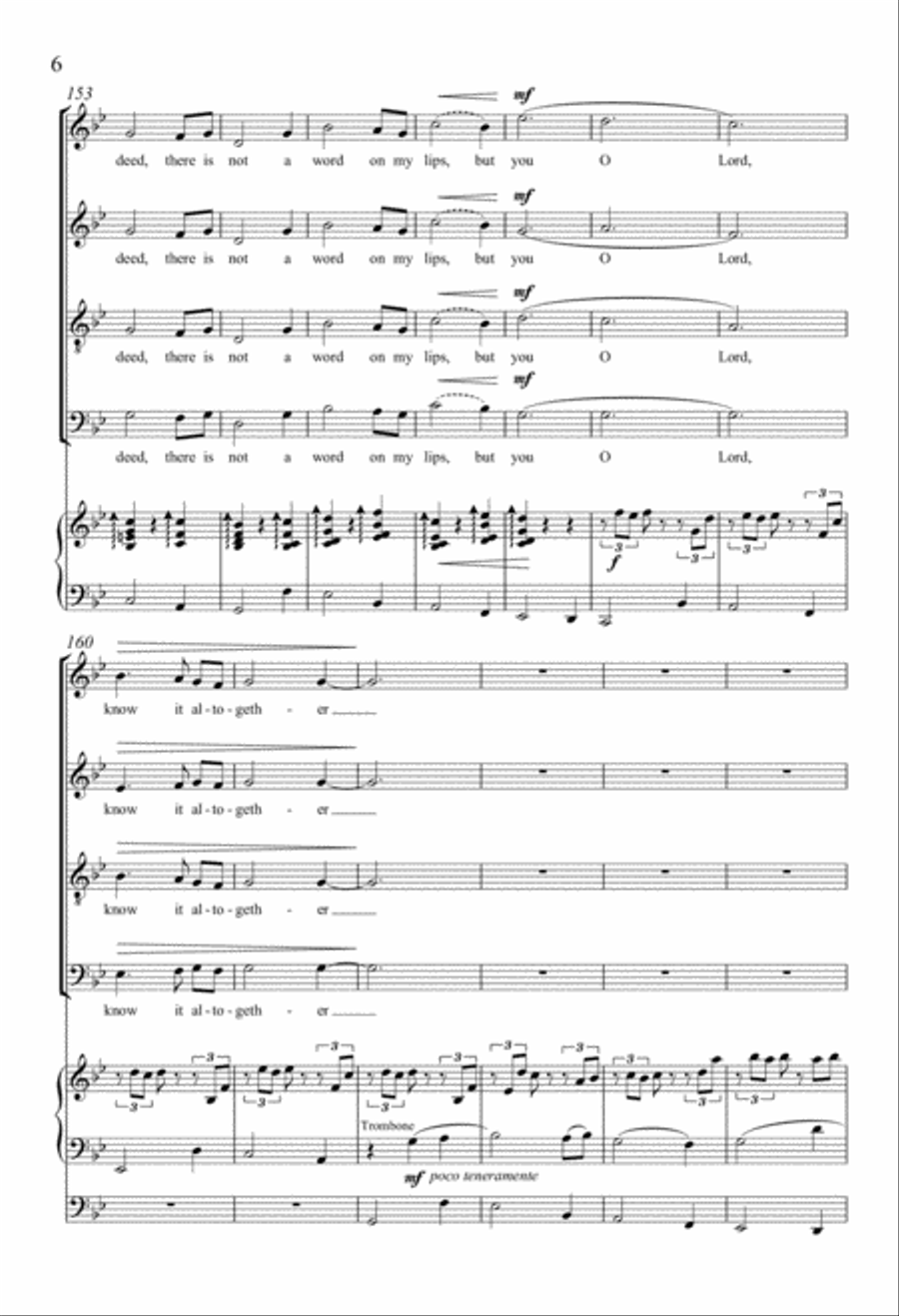 Psalm Cycle III: 3. Psalm 139: Lord, You Have Searched Me Out and Know Me 4-Part scores gallery preview page 6