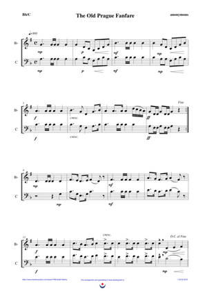 The Old Prague Fanfare (easy brass duet Nb. 1 - Bb/C)