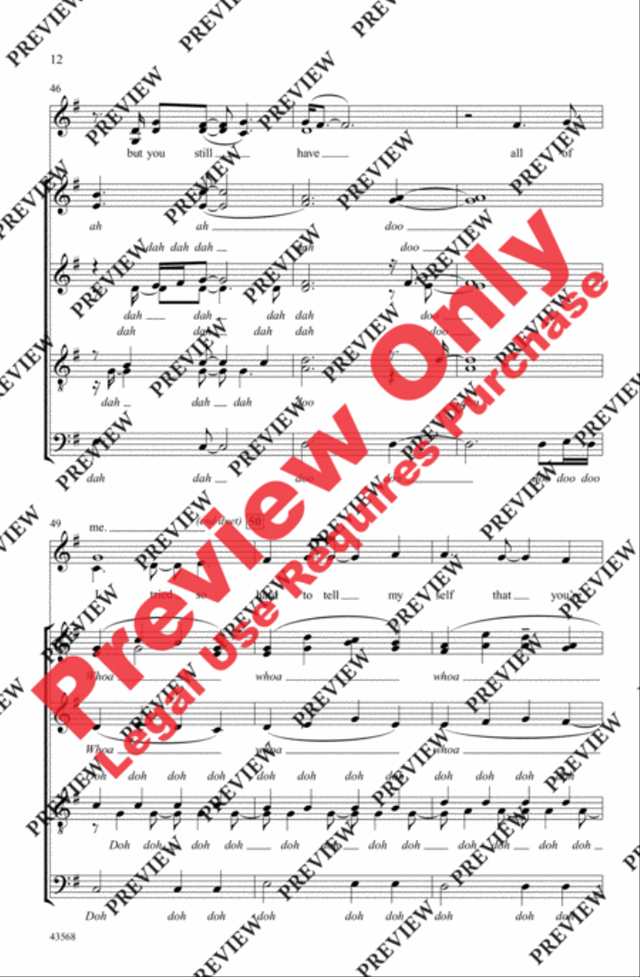 My Immortal 4-Part scores gallery preview page 12
