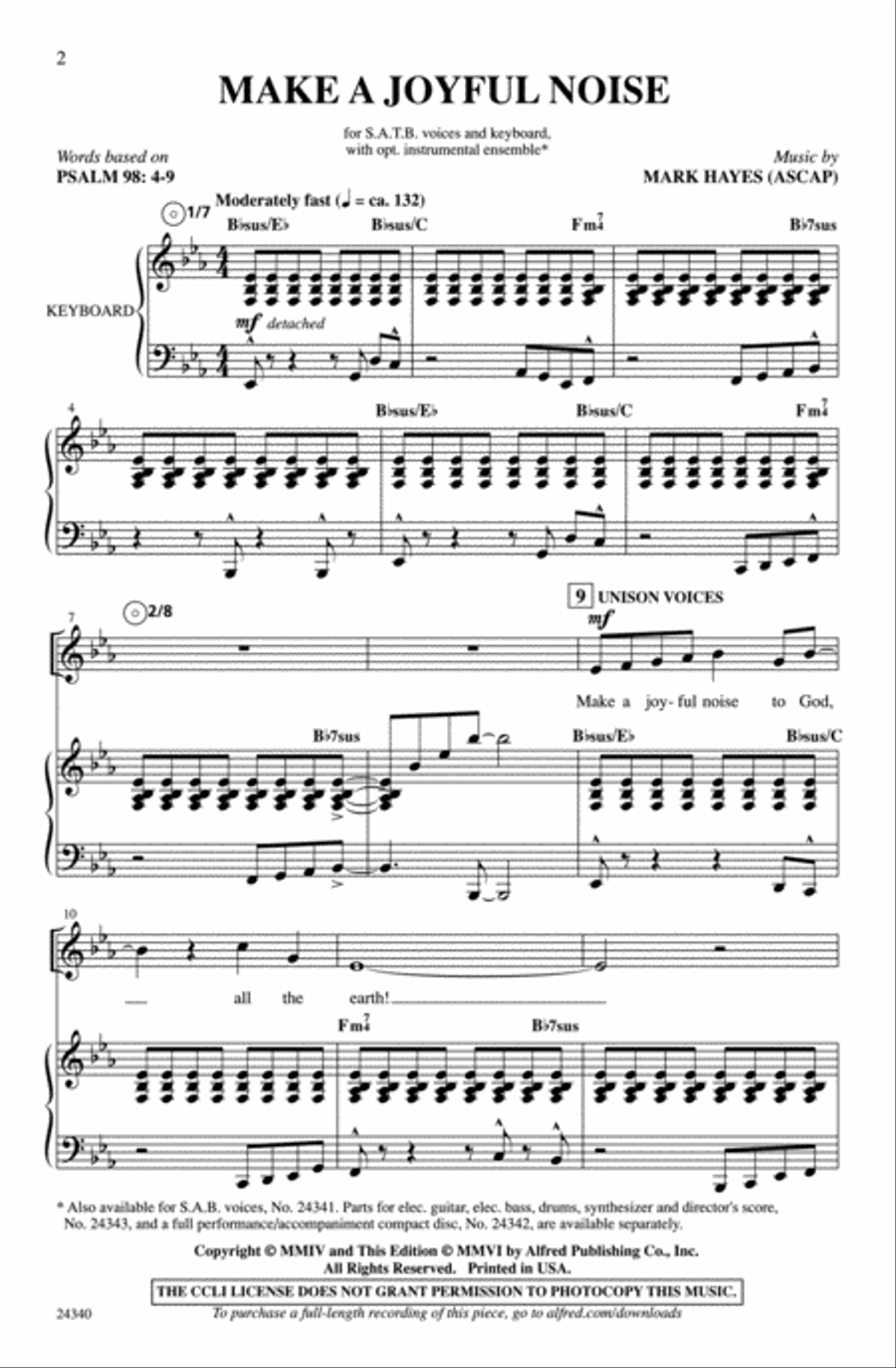 Make a Joyful Noise 4-Part scores gallery preview page 2