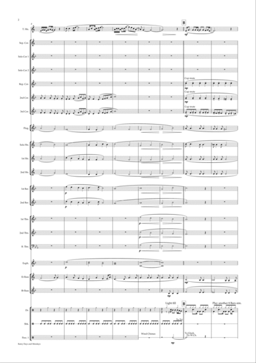 Rainy Days And Mondays Brass Band scores gallery preview page 2