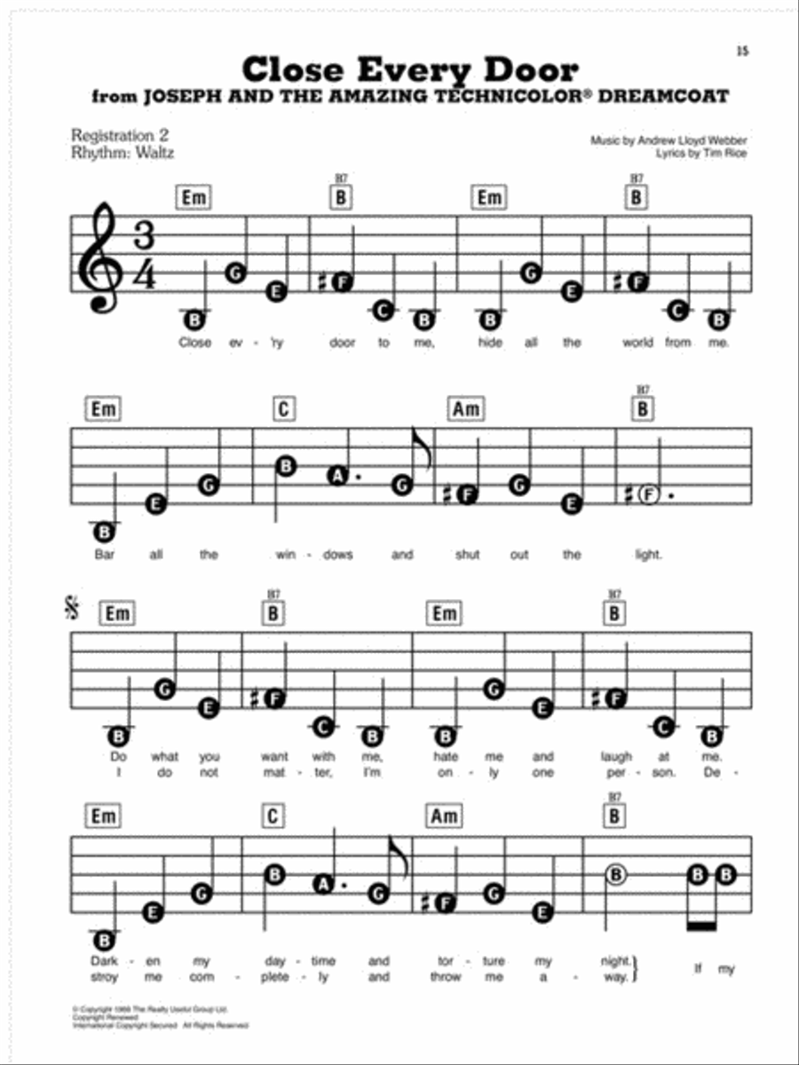 The Andrew Lloyd Webber Sheet Music Collection Electronic Keyboard scores gallery preview page 4