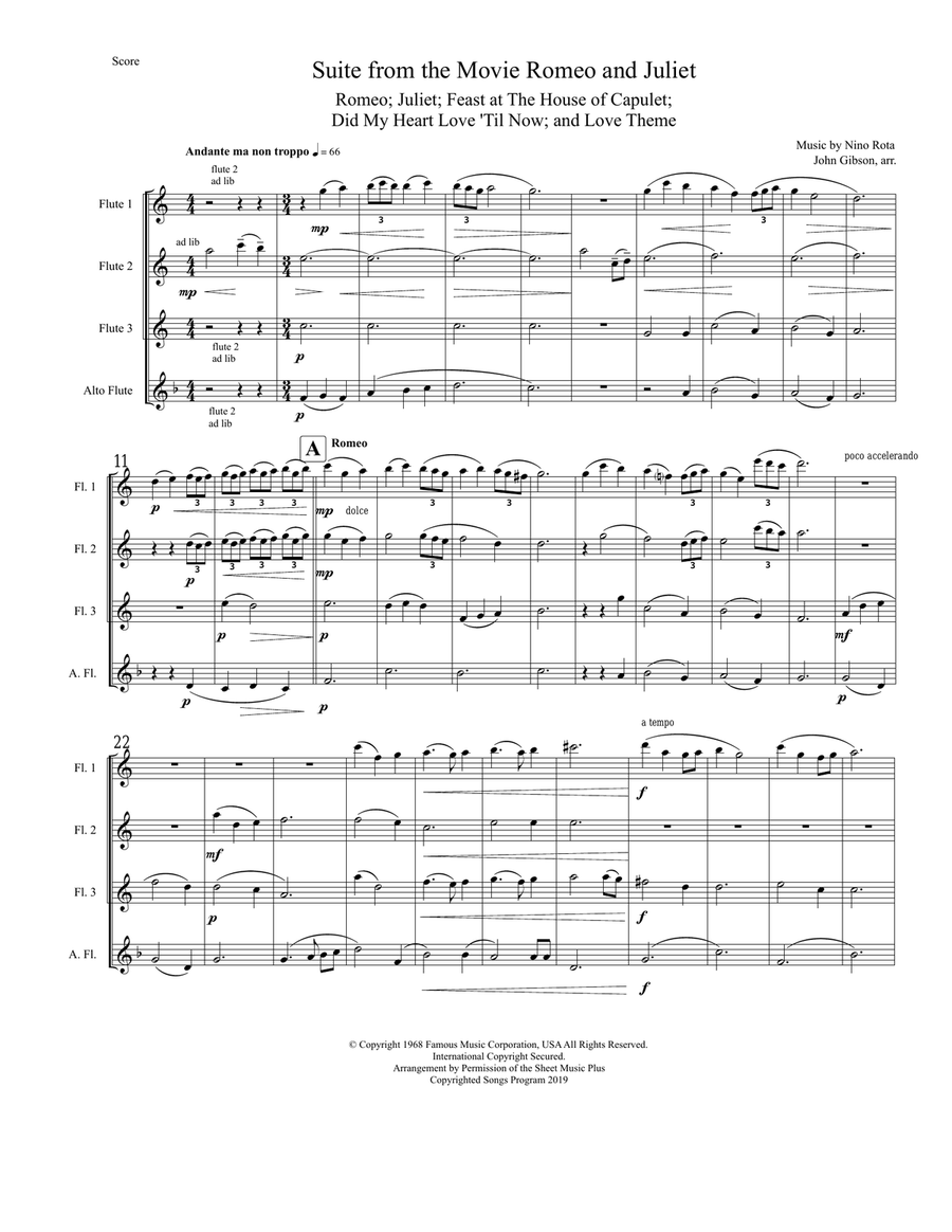Suite: Romeo; Juliet; The Feast At The House Of Capulet; Did My Heart Love 'til Now/love Theme Woodwind Ensemble scores gallery preview page 2