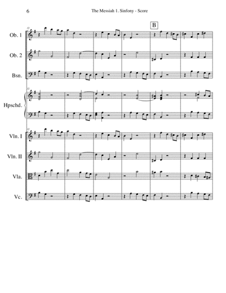 Sinfony from The Messiah for Chamber Orchestra