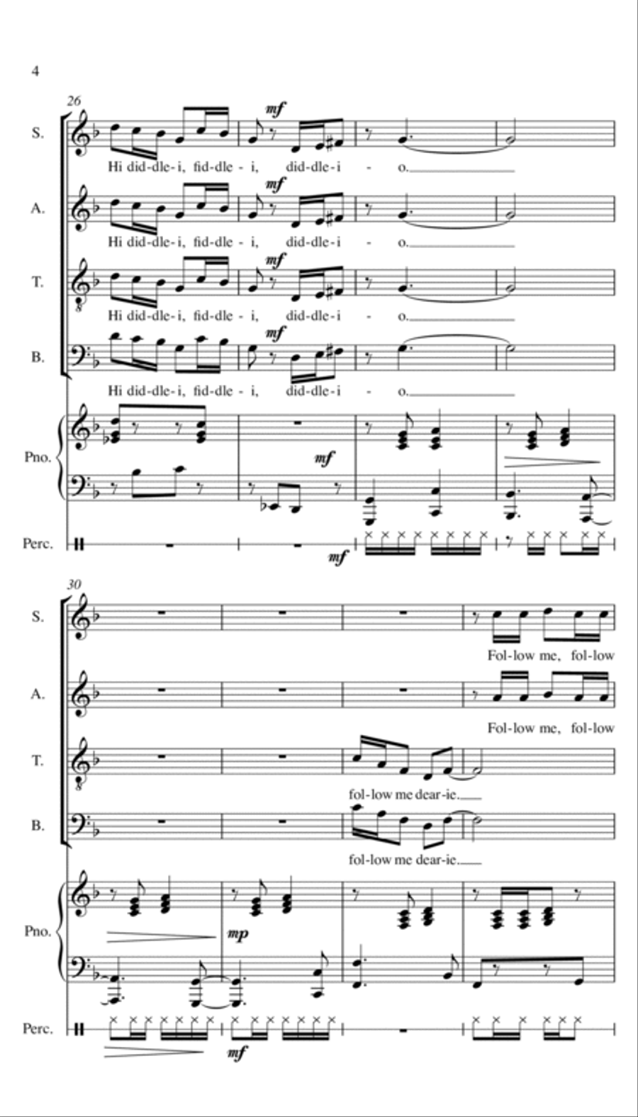 Follow Me Dearie Choir scores gallery preview page 4