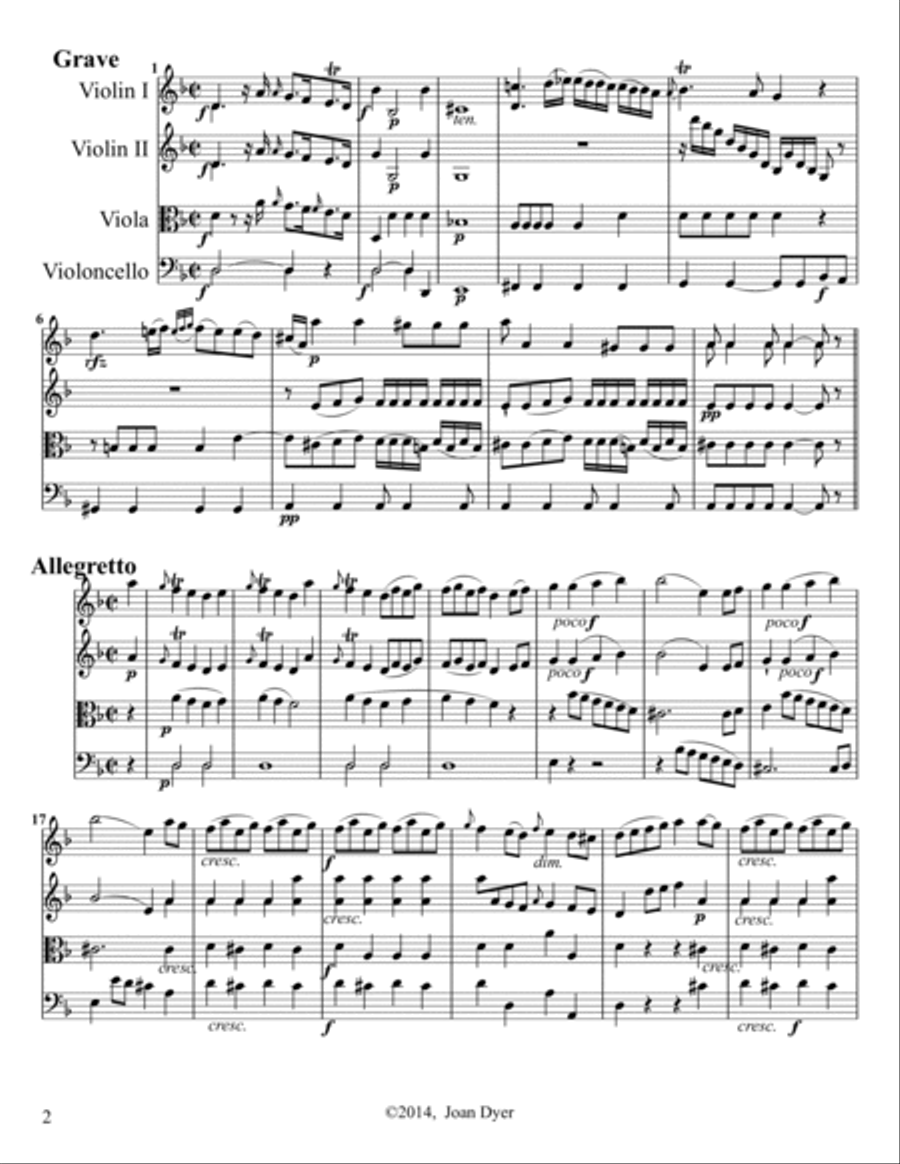 String Quartet in d minor, G.172 String Quartet scores gallery preview page 2