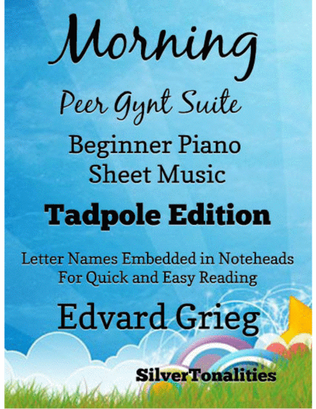 Book cover for Morning the Peer Gynt Suite Beginner Piano Sheet Music 2nd Edition