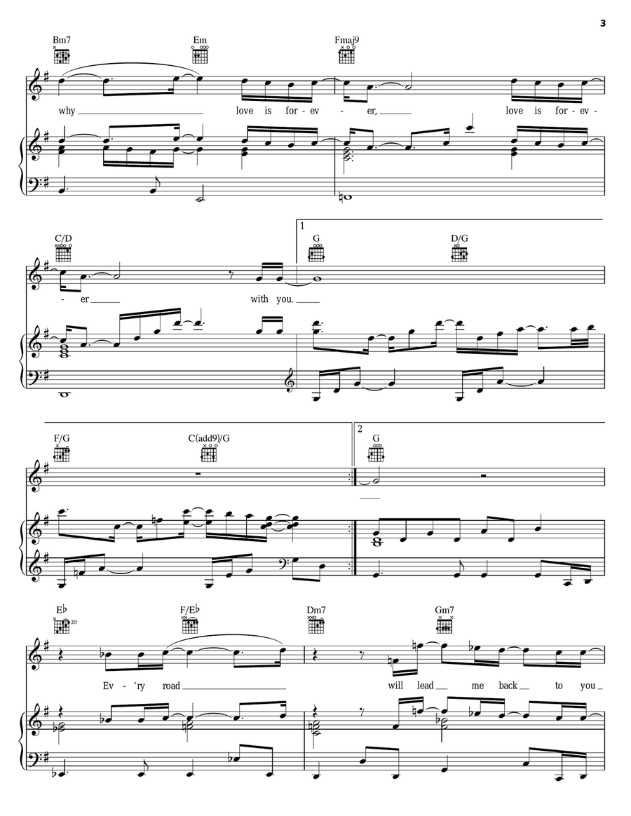 Love Is Forever Piano, Vocal, Guitar scores gallery preview page 3