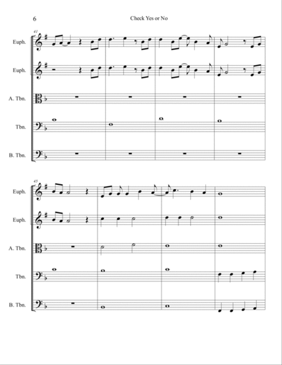 Check Yes Or No Brass Ensemble scores gallery preview page 6