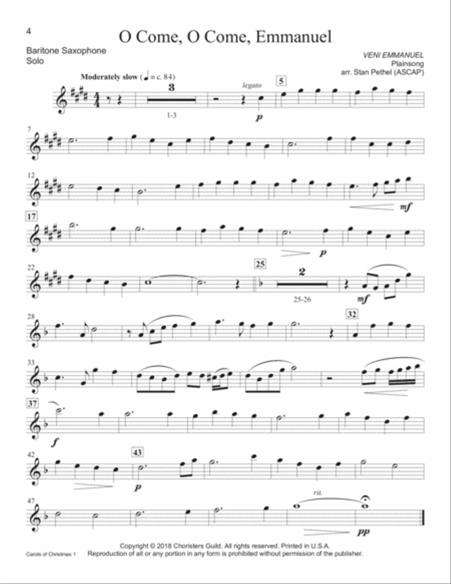 Carols of Christmas, Set 1 - Baritone Saxophone Baritone Saxophone scores gallery preview page 2