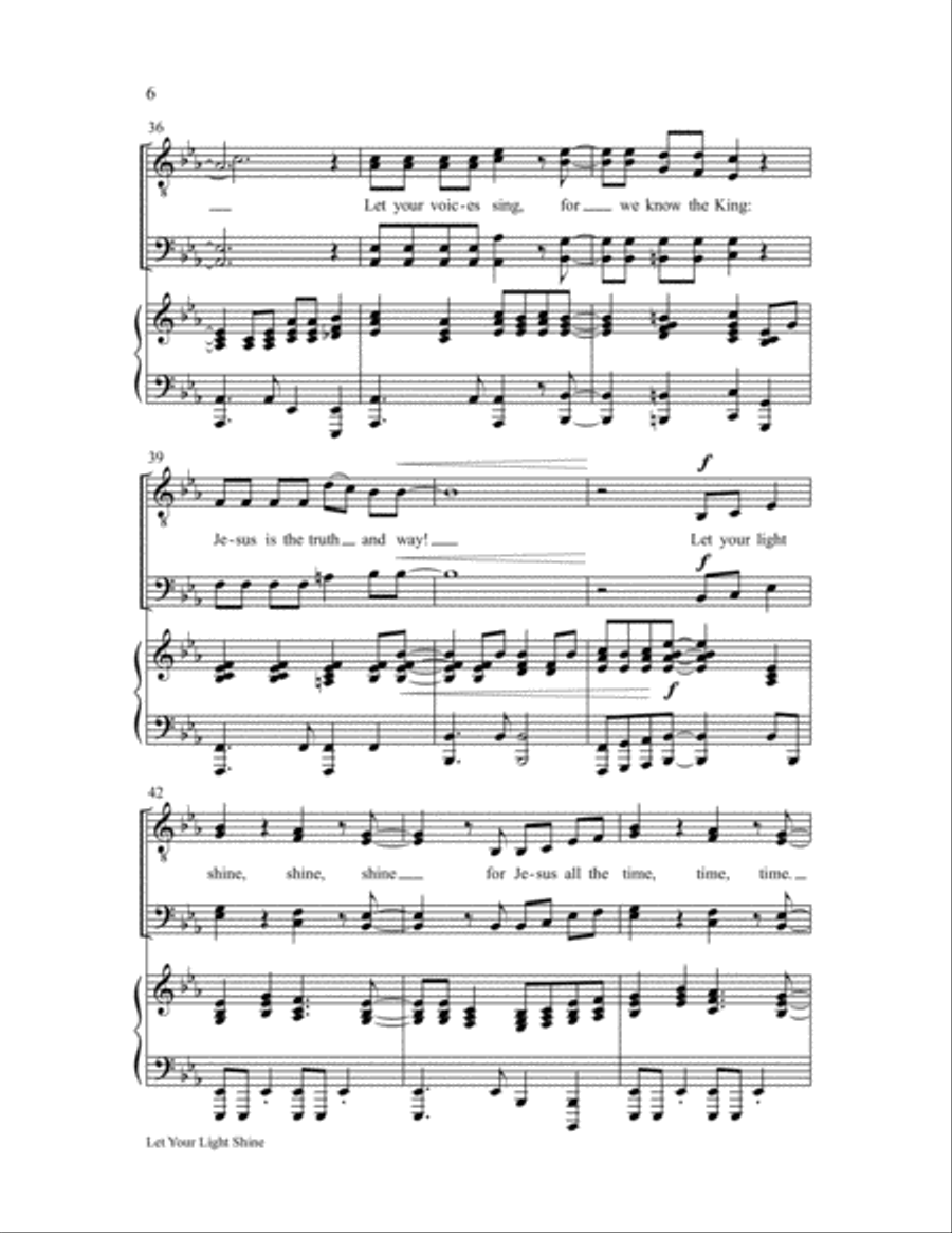 Let Your Light Shine Choir scores gallery preview page 6