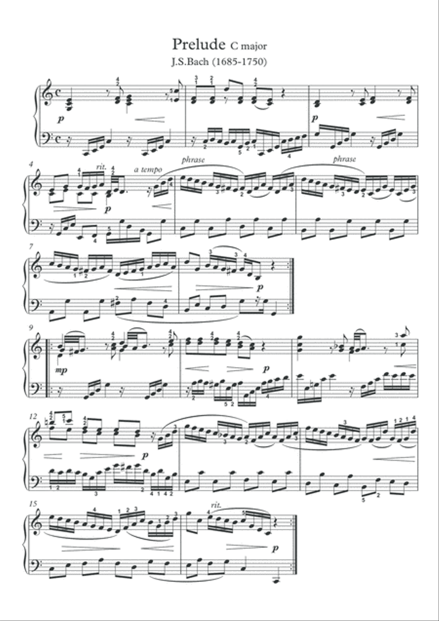 Little Preludes for piano solo by J.S.Bach pdf mp3 Piano Solo scores gallery preview page 4