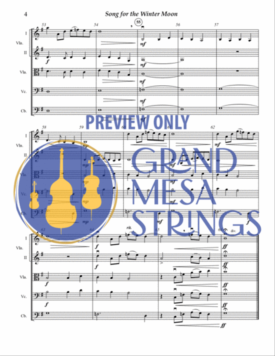 Song for the Winter Moon Song for the Winter Moon String Orchestra scores gallery preview page 5