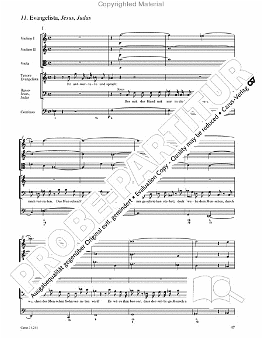 St. Matthew Passion (Matthaus-Passion) 4-Part scores gallery preview page 49
