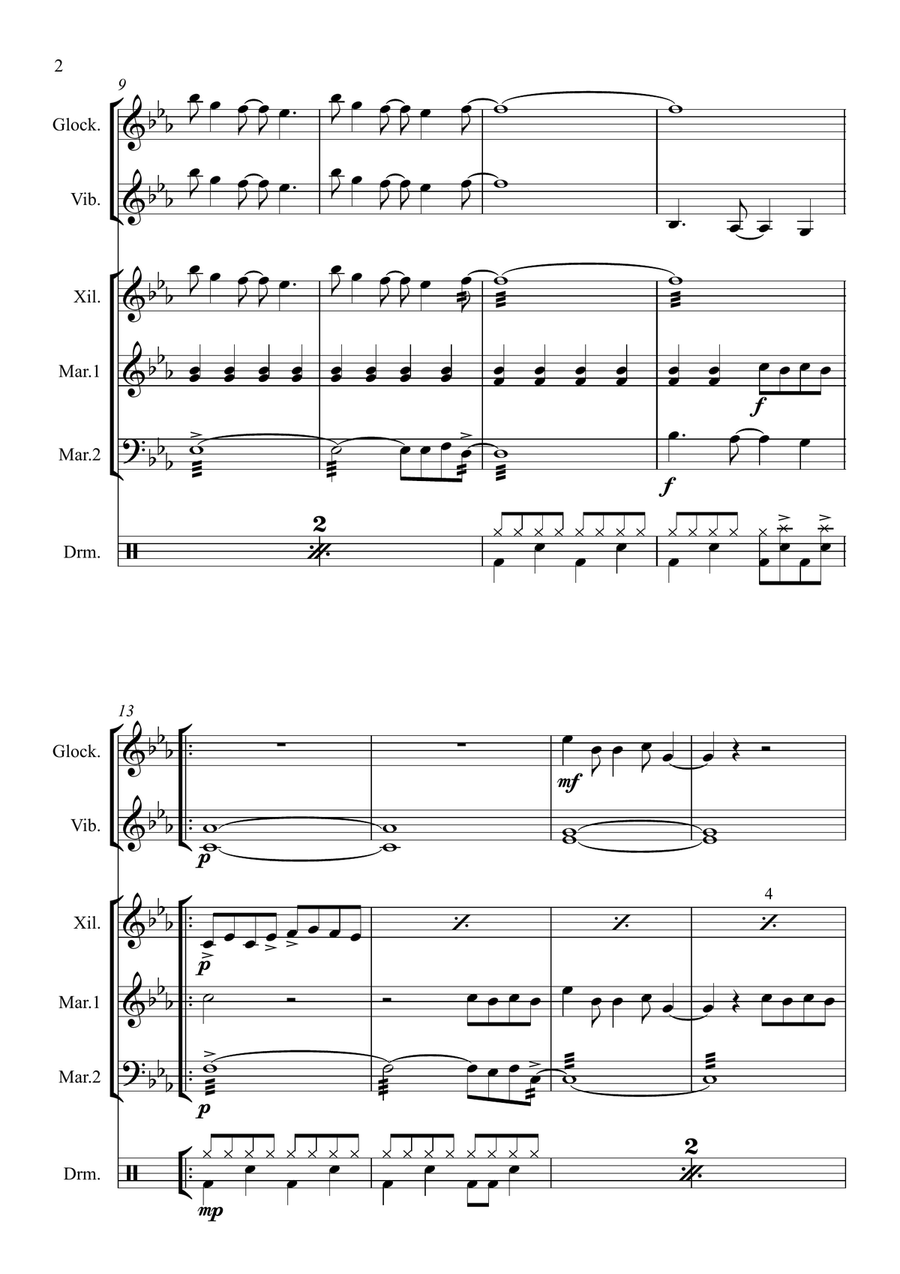 Blinding Lights Percussion Ensemble scores gallery preview page 4